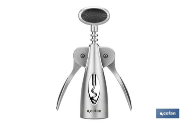 Cofan – Sacacorchos Negro Modelo Sena | Aleación de Zinc | Diseño Moderno 17 x 6,2 x 4,2 cm
